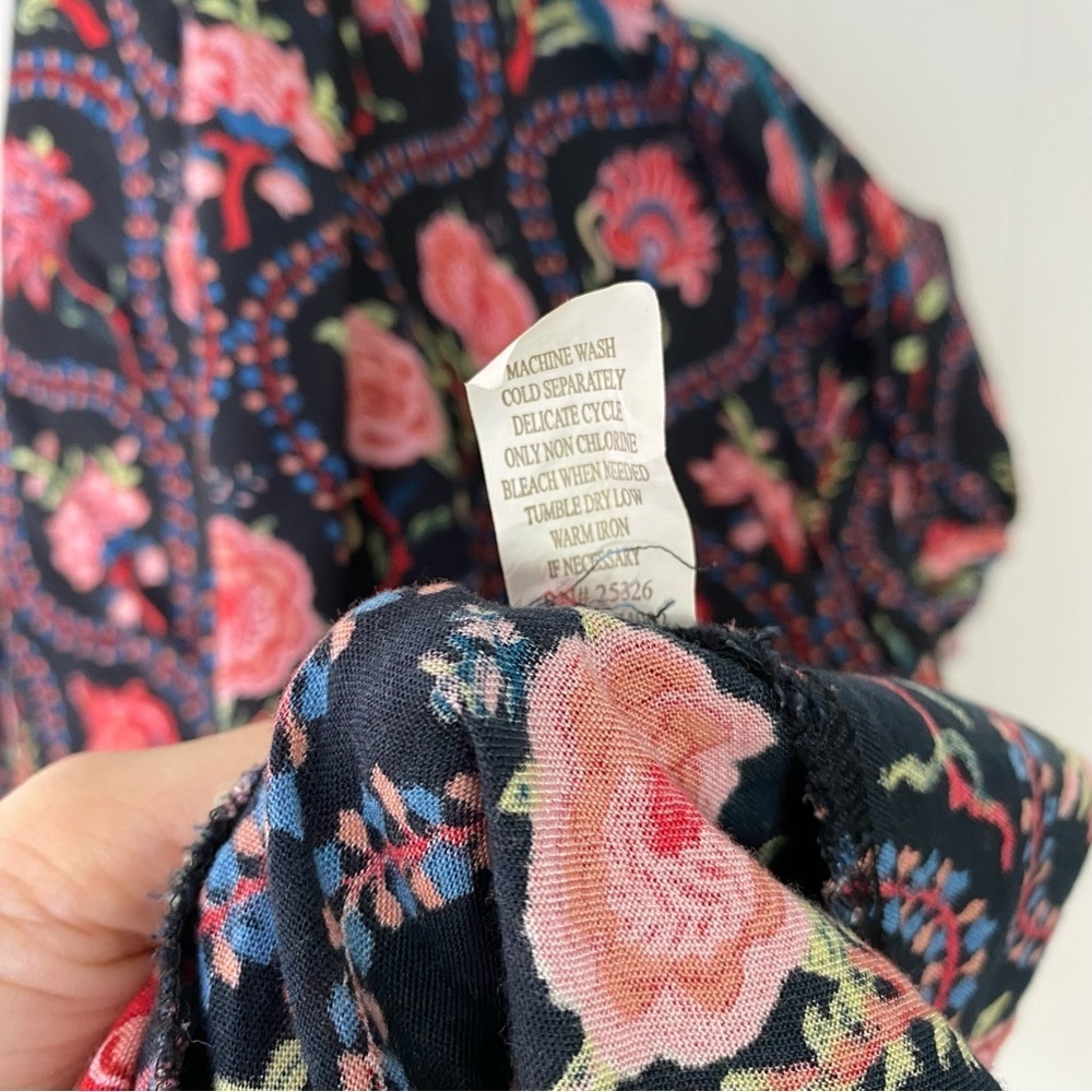 World Market Women’s Dress Floral Cottage Bohemian Short Sleeve Sz S/M Pockets - Picture 13 of 15